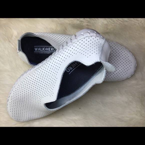 Walk-hero white comfort tulipy slip shoes size 10 - Picture 5 of 5